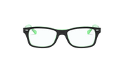 Clear Lenses, Polished Black On Green Frame