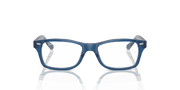 Clear Lenses, Polished Top Dark Blue & Brown & Light Grey Frame