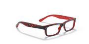 Clear Lenses, Polished Black On Red Frame