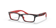 Clear Lenses, Polished Black On Red Frame