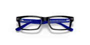 Clear Lenses, Polished Dark Grey On Blue Frame