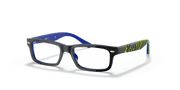 Clear Lenses, Polished Dark Grey On Blue Frame