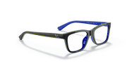 Clear Lenses, Polished Dark Grey On Blue Frame