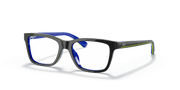 Clear Lenses, Polished Dark Grey On Blue Frame