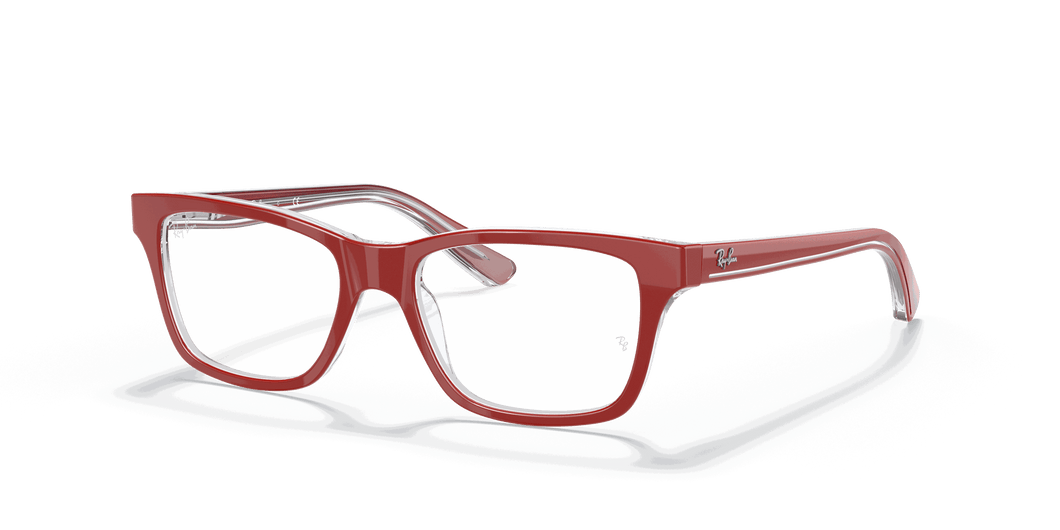 [Clear Lenses, Polished Red On Transparent Frame]