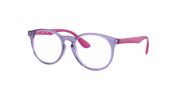 Clear Lenses, Polished Transparent Violet Frame