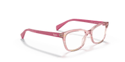 Clear Lenses, Polished Striped Fuxia Frame