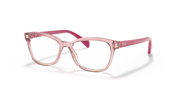 Clear Lenses, Polished Striped Fuxia Frame