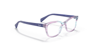 Clear Lenses, Polished Violet Striped Multicolor Frame