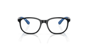 Clear Lenses, Polished Black On Blue Frame