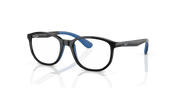 Clear Lenses, Polished Black On Blue Frame