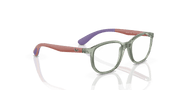 Clear Lenses, Polished Transparent Green On Rubber Wisteria Frame