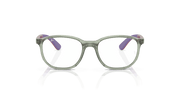 Clear Lenses, Polished Transparent Green On Rubber Wisteria Frame