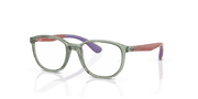 Clear Lenses, Polished Transparent Green On Rubber Wisteria Frame