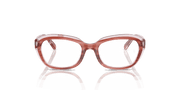 Clear Lenses, Polished Striped Pink On Transparent Pink Frame