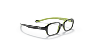 Clear Lenses, Polished Black On Green Frame