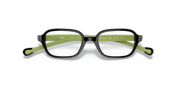 Clear Lenses, Polished Black On Green Frame