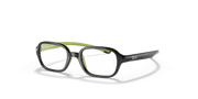 Clear Lenses, Polished Black On Green Frame