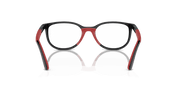 Clear Lenses, Polished Black On Red Frame