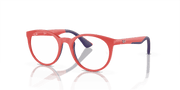 Demo Lens Lenses, Polished Red On Blue Frame