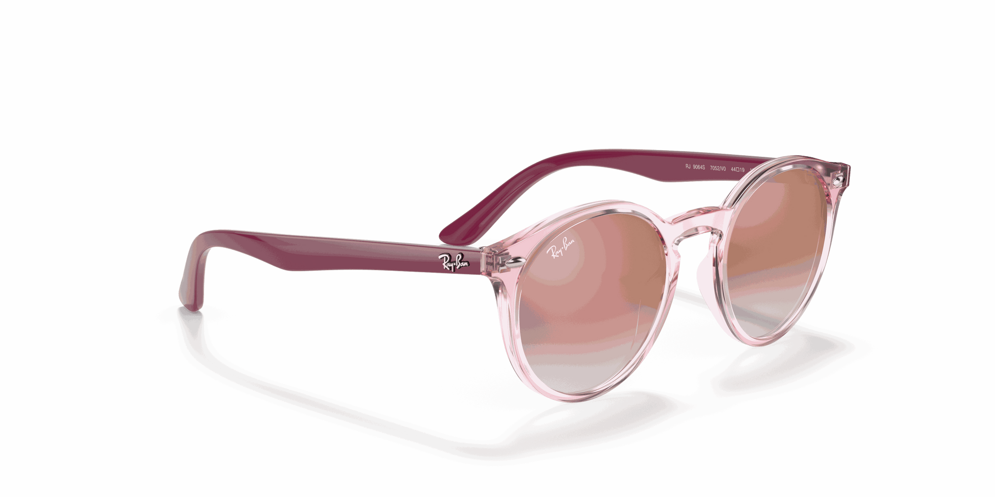 [Clear Gradient Red Mirror Red Lenses, Polished Transparent Pink Frame]