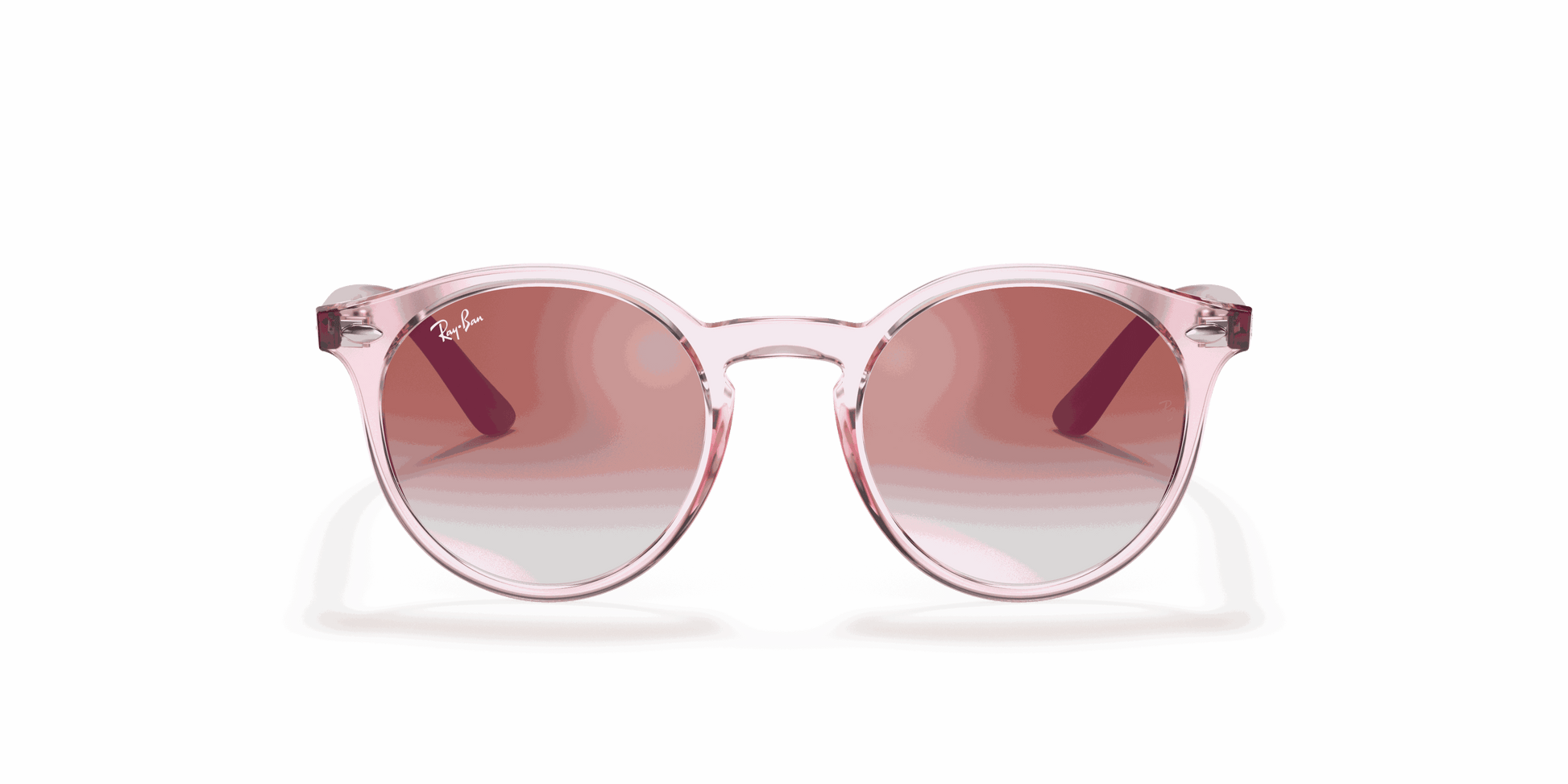 [Clear Gradient Red Mirror Red Lenses, Polished Transparent Pink Frame]