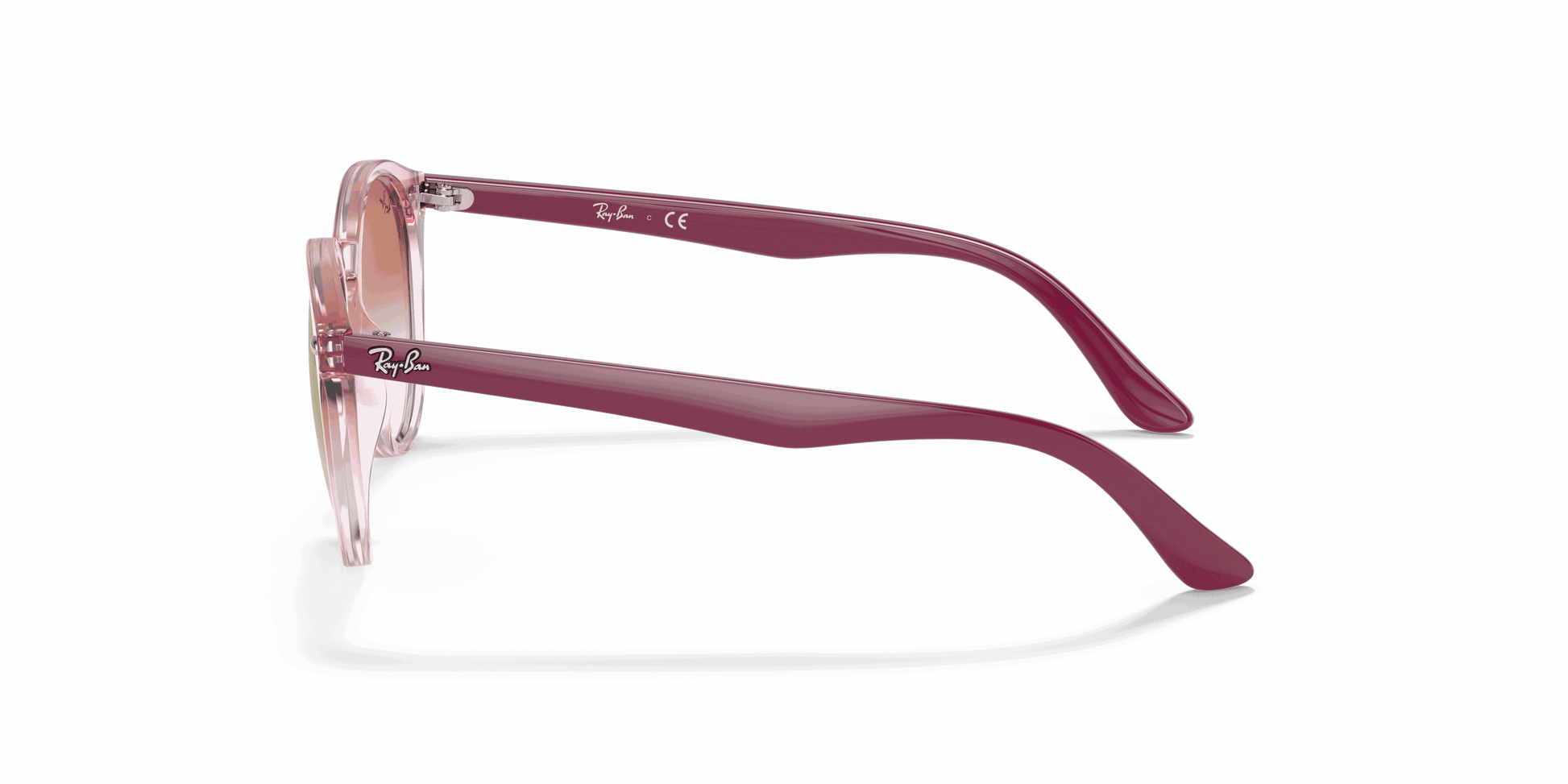 [Clear Gradient Red Mirror Red Lenses, Polished Transparent Pink Frame]