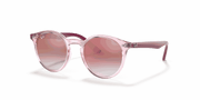 Clear Gradient Red Mirror Red Lenses, Polished Transparent Pink Frame