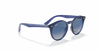 [Light Grey Gradient Dark Blue Lenses, Polished Transparent Blue Frame]