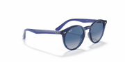 Light Grey Gradient Dark Blue Lenses, Polished Transparent Blue Frame