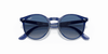 [Light Grey Gradient Dark Blue Lenses, Polished Transparent Blue Frame]