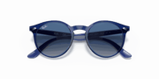 Light Grey Gradient Dark Blue Lenses, Polished Transparent Blue Frame