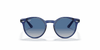 [Light Grey Gradient Dark Blue Lenses, Polished Transparent Blue Frame]