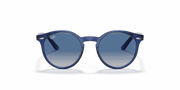 Light Grey Gradient Dark Blue Lenses, Polished Transparent Blue Frame