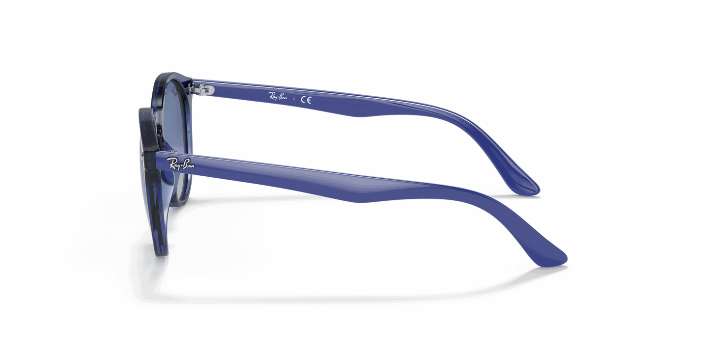 [Light Grey Gradient Dark Blue Lenses, Polished Transparent Blue Frame]