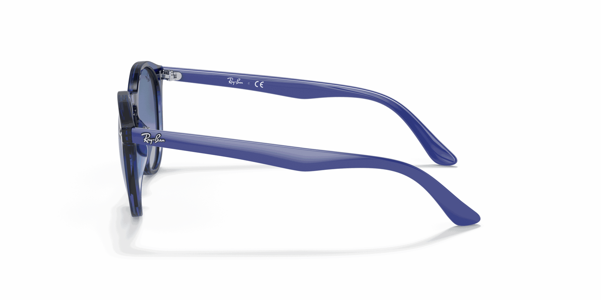 [Light Grey Gradient Dark Blue Lenses, Polished Transparent Blue Frame]