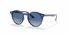 [Light Grey Gradient Dark Blue Lenses, Polished Transparent Blue Frame]