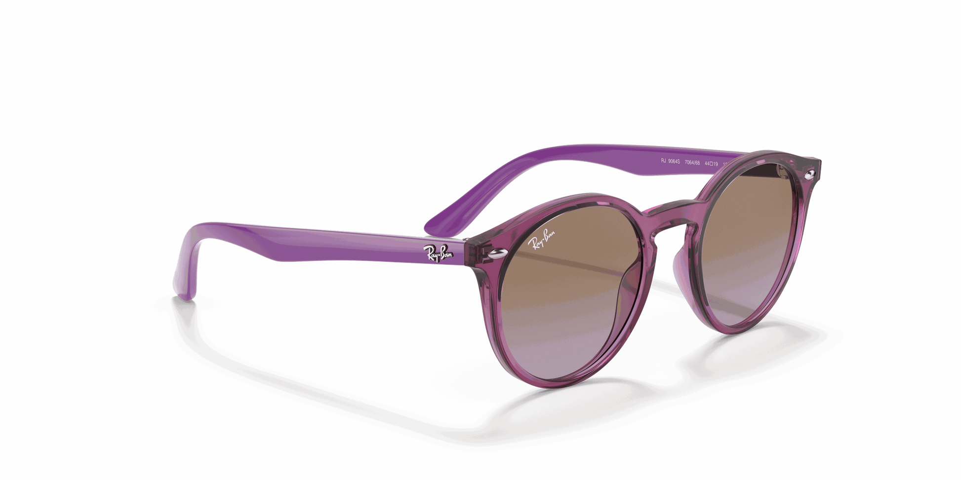 [Violet Gradient Brown Lenses, Polished Transparent Fuxia Frame]