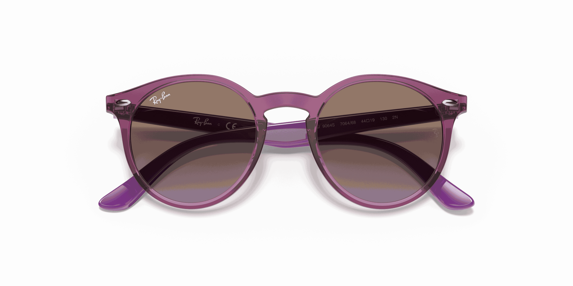 [Violet Gradient Brown Lenses, Polished Transparent Fuxia Frame]