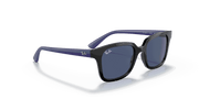 Dark Blue Lenses, Polished Black Frame