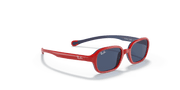 Dark Blue Lenses, Polished Red On Blue Frame