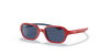 [Dark Blue Lenses, Polished Red On Blue Frame]