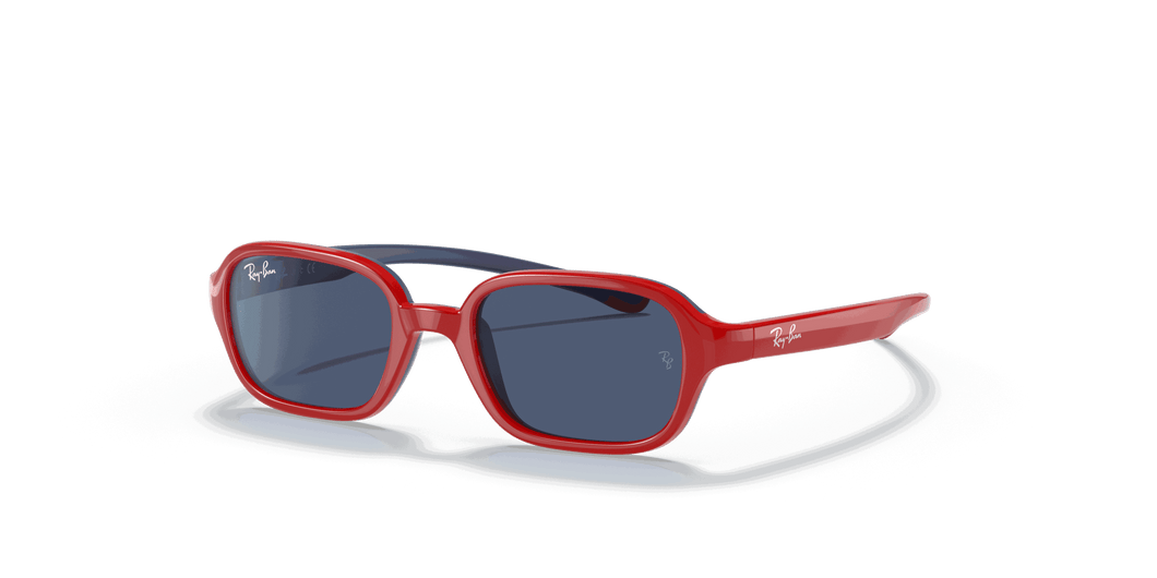 [Dark Blue Lenses, Polished Red On Blue Frame]