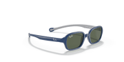 Dark Green Lenses, Polished Blue On Grey Frame