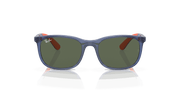 Green Lenses, Polished Blue On Orange Frame