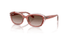 [Gradient Brown Lenses, Polished Striped Pink On Transparent Pink Frame]