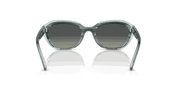 Gradient Grey Lenses, Polished Striped Green On Transparent Green Frame