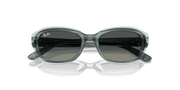 Gradient Grey Lenses, Polished Striped Green On Transparent Green Frame