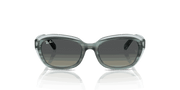 Gradient Grey Lenses, Polished Striped Green On Transparent Green Frame