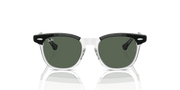 Dark Green Lenses, Polished Black On Transparent Frame